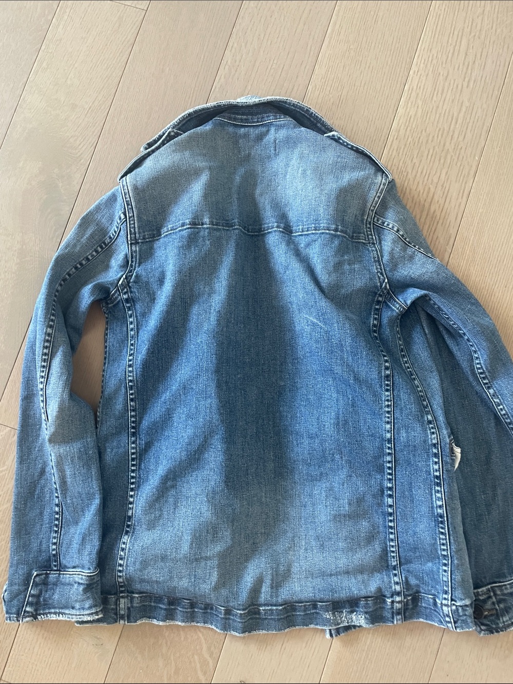 Nili Lotan Distressed Denim Jacket in Tribeca wash - Picture 6 of 7